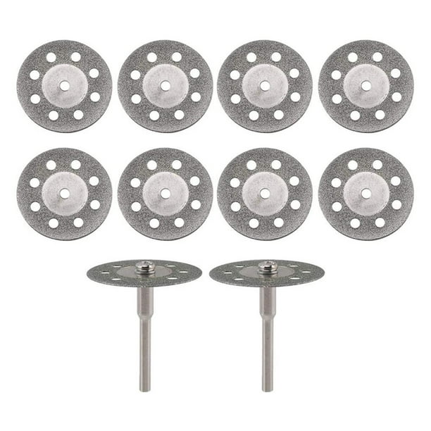 12 PCS Mini disco de corte Diamante Saw Blade 20mm 22mm 25mm 30mm con mandril de 3 mm for herramientas rotativas Metal de baldosas de vidrio de piedra