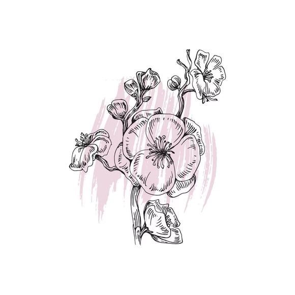 Minimalist Line Flower Art Sakura Blossoms Cherry Posters Canvas Painting and Prints Wall Art Picture for Living Room Home Decor50 x 70 cm, unframed,SKU-09