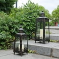 thumbnail image 3 of 2Pack Extra Large Outdoor Lanterns, 25" Black Flameless Candle Holders Decorative for Patio, Metal Frame with Glass, Vintage Farmhouse Front Porch Decor, Garden, Pathway, Balcony, Yard Decor, 3 of 7
