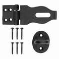 thumbnail image 2 of Renovators Supply Black Iron Hasp Lock 4" x 1.75" Rust Resistant Latch for Cabinet Doors w/Screws, 2 of 14