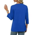 thumbnail image 4 of yievot Womens Tops 3/4 Sleeve Dressy Blouses V Neck Tunic Tops Casual Business Summer Shirts, 4 of 6