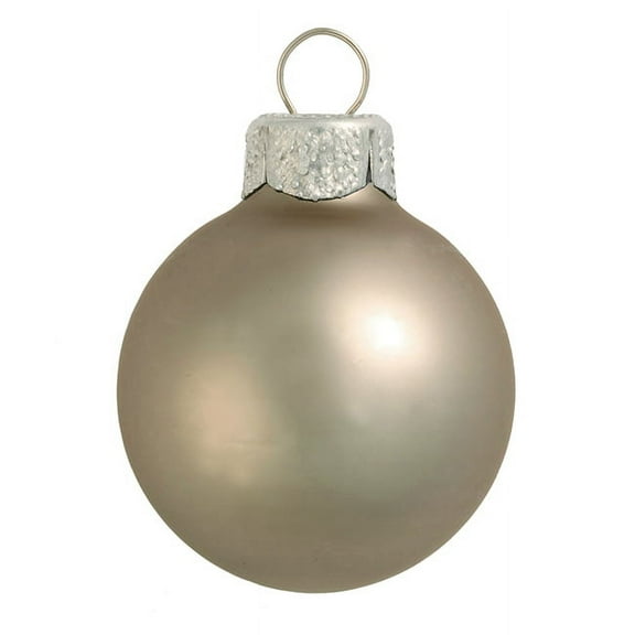 Whitehurst Matte Finish Glass Christmas Ball Ornament - 7" (180mm) - Pewter Gray