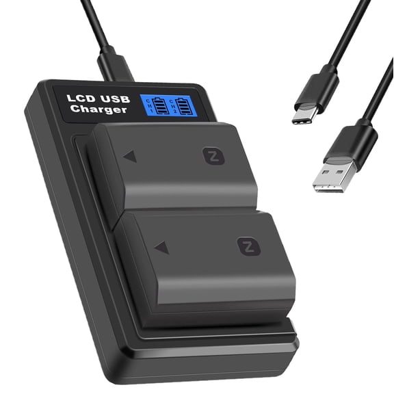 NP-FZ100 Battery and  Charger, Compatible with Sony Alpha A7III A7IV A7R IV A7RIII A7S III A7R3 9 9R 9S Sony FX3 A6600 A7C A9 A9R A9S BC-QZ1 Camera Battery 2280mAh