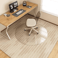 thumbnail image 2 of AUROMIR 46"x46" Glass Chair Mat Round Tempered Glass Floor Mat for Carpeted or Hardwood Floors,Clear, 2 of 7