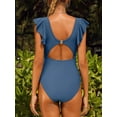 thumbnail image 4 of Charmo Womens Ruffle One Piece Swimsuits Ruched Tummy Control Monokini Bathing Suits, 4 of 6
