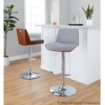 thumbnail image 3 of Corazza Adjustable Bar Stool, Chrome Bar Stools, Bar Chairs, Swivel Bar Stools, Bar Stools Set of 2, 3 of 6