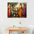 thumbnail image 2 of Nawypu Indian Village Woman of A Punjabi Woman Near Posters Canvas Print Wall Art Modern Picture Home Bedroom Living Room Foyer Aesthetic Decor Gifts (Framed), 2 of 4