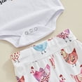 thumbnail image 6 of Bagilaanoe 3pcs Newborn Baby Girl Pants Set Cartoon Short Sleeve Romper Tops + Flare Trousers + Headband 3M 6M 12M 18M Infant Casual Clothes, 6 of 7