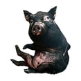 thumbnail image 2 of Realistic Sitting Black Pig Plush Pillow, Lifelike Animal Stuffed Cushion, Funny Simulation Pig Throw Pillow for Sofa Bedroom Decor, 16", 2 of 7