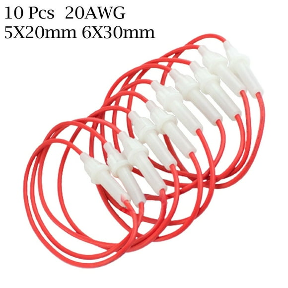 MAS AGC In-Line Fuse Holder – 18 Gauge Wire – White Plastic – Pack Of 5