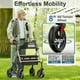 thumbnail image 5 of Andador plegable HOMLAND con asiento para personas mayores, ruedas grandes de 8", capacidad de peso de 350 lb, asas y altura del asiento ajustables, andador ligero con ruedas, dorado, 5 of 5