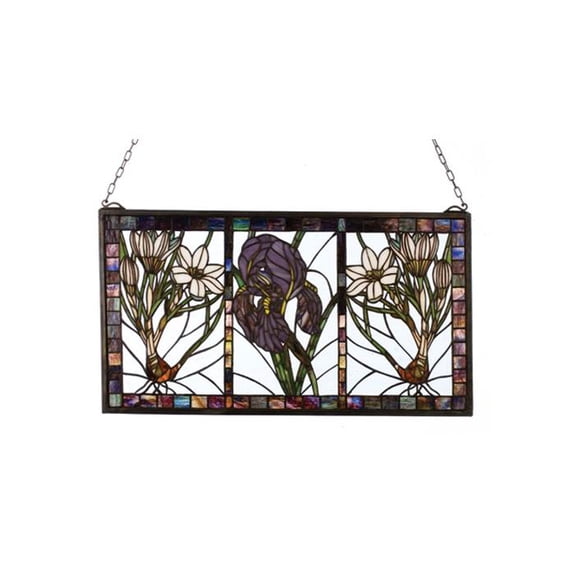 Spring Triptych Stained Glass Window