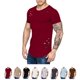 thumbnail image 3 of Camisetas de cuello redondo sueltas de color sólido rasgadas para hombre Camiseta de manga corta curvada ahuecada informal para hombre Eigraketly FS7578-01, 3 of 7