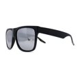 thumbnail image 3 of Polarized Mens Classic Sport Flat Top Horn Rim Large Sunglasses Black Silver Mirror, 3 of 4