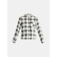 thumbnail image 5 of Time and Tru Women's Cropped Flannel Shirt with Long Sleeves, Sizes XS-XXXL, 5 of 5