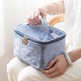 thumbnail image 4 of Bolso del maquillaje del terciopelo con los bolsos cosméticos de la manija con el tenedor del cepillo del maquillaje, 4 of 5