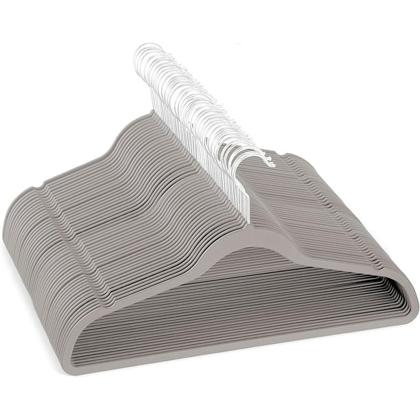 Rubber Coated Plastic Hangers, 50pk Non Slip Plastic Coat Hangers