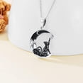 thumbnail image 4 of Dorunmo Black Cat Necklace 925 Sterling Silver Crescent Moon Pendant Halloween Necklace Cat Jewelry for Women Gifts for Lovers, 4 of 6