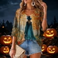thumbnail image 6 of 3/4 Sleeve Fall T-Shirt for Women Halloween Pumpkin Costume Ghost Fall Tees Top Halloween Pumpkin T-Shirts, 6 of 6