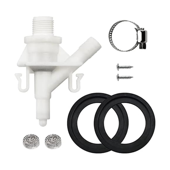 385311641 RV Toilet Water Valve Kit and 2 Pcs 385311658 Flush Ball Seal Replacement for 300 310 320 RV Toilets