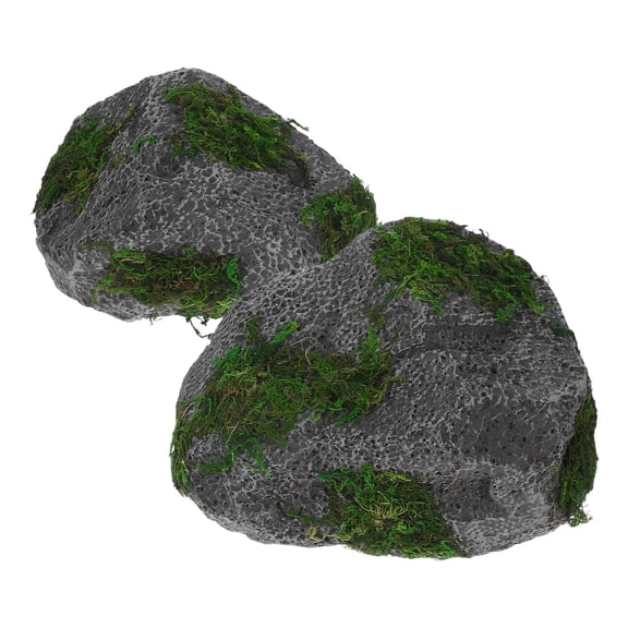 DEEPCRAFF 2Pcs Realistic Artificial Rocks for Landscaping and Aquarium Decor Lightweight Foam