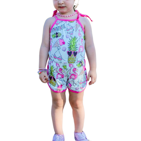 

Peyakidsaa Toddler Baby Girls Summer Romper Newborn Infant Sleeveless Spaghetti Strap Cartoon Print Sunsuit Overall Jumpsuit