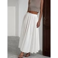 thumbnail image 5 of White Solid Color Flowing Maxi Skirt Casual Bohemian Summer, 5 of 5