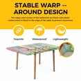 thumbnail image 4 of Easter Bunny Gnomes Table Cloths for 4 Foot Rectangle Tables, Spring Easter Eggs Floral Colorful Wood Patio Waterproof Elastic Fitted Tablecloths, Washable Rectangular Table Cover for Camping, 4 of 7