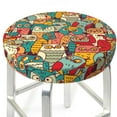 thumbnail image 3 of Honeii Funny Owl Bird Bar Stool Covers – Perfect Fit for 12" to 14" Round Stools, Crease-Resistant, Stretchy, Washable & Dustproof Seat Slipcovers-14 inch, 3 of 7