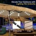 thumbnail image 5 of Autlaycil 15 ft Solar Tiki Umbrella with Sandbags Base, 48 LED Lights, Thatched, Hawaiian, Pool, Patio, Beach, 5 of 6