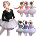 thumbnail image 2 of LYMAYTER Kids Toddler Girls Conjoined Ballet Leotards Toddler Fall Dance Dress Ballerina Outfits Kids Cotton Ballet Skirt Long Sleeve Skirted Leotards for 3-11Y, 2 of 10