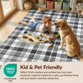 thumbnail image 4 of Design&I 6'x9' Washable Area Rug Sleek Flatweave Pet Friendly Plaid Tartan Checkered Dense Motif Layout Layered Front for Queen Size Bedroom, Under Bed, 4 of 7