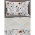 thumbnail image 3 of Floral Comforter & Sham Bedding Set, Simplistic Flower Petals Nature Beauty Florets Growth Illustration, 3 pcs Duvet Set Microfiber Filling Quilt, 5 Sizes, Pale Blue Orange, by Ambesonne, 3 of 4