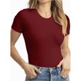 thumbnail image 2 of Short Sleeve Shirts for Women Basic Women' T-Shirts Trendy Stretchy Lightweight Summer Casual Tops, 2 of 6