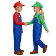 thumbnail image 6 of Youpwaven K'i'ds Plumber Brother Costume, Video Game Inspired Cosplay Outfit, Halloween Party Performance Suit with Overalls, Hat, Gloves and Moustache Size 3-14, 6 of 8