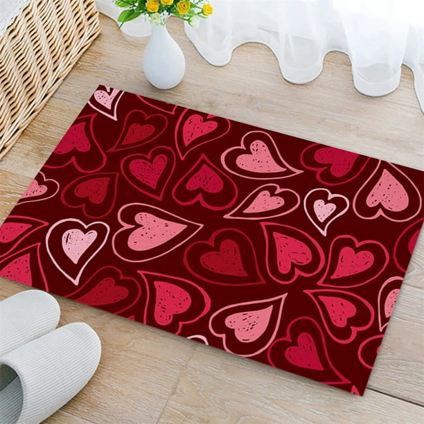 ¡Oferta! Felpudo personalizado Dainzusyful, felpudo para puerta de entrada, decoración de corazón para San Valentín, felpudo absorbente para cocina, dormitorio, felpudo para entrada exterior. ¡Oferta!