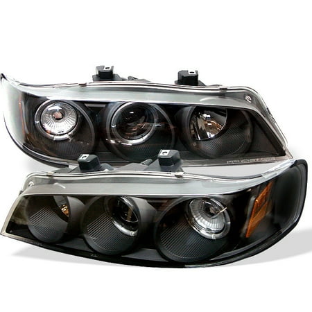 - Sonar Halo Projector Headlights (Black) - 94- 97 Honda Accord w/ Amber Reflector