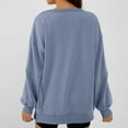 thumbnail image 6 of BXINGOHAI Women's Casual Crew Neck Sweatshirt Loose Soft Long Sleeve Pullover Tops Blue M, 6 of 6