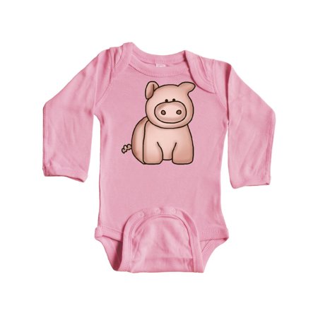 

Inktastic pig Gift Baby Boy or Baby Girl Long Sleeve Bodysuit