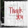 thumbnail image 4 of Ambesonne Thank You Shower Curtain, Appreciation Merci Danke, 69"Wx75"L, Grey Vermillion, 4 of 5