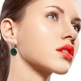 thumbnail image 3 of Galaxy Gold 14K Solid Gold Natural Emerald Drop Earrings for Women - White Gold Fine Jewelry, 3 of 3