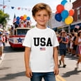 thumbnail image 2 of RMGVDSD Kids 250th Anniversary USA Shirts Boys Graphic Tees American Flag T-Shirts Independence Day Casual Short Sleeve T Shirts Crewneck Stylish Tops 2-3 Years, 2 of 4
