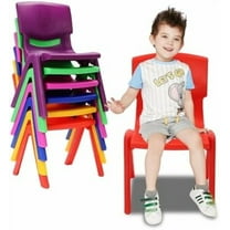6 Pcs Colorful Stackable Kids Plastic Stack Chairs with 11.02in Seat High,Plastic Classrooms Chairs for Classroom School Daycare, Max. Load 100 kg/220.5lb$$Office