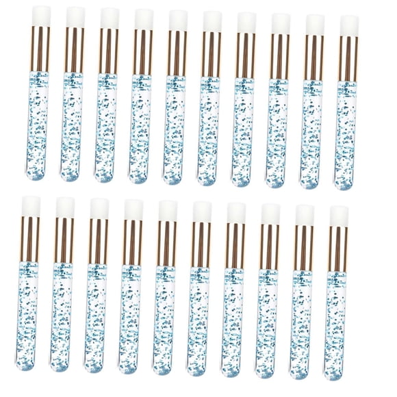 Minnieouse 20 Pieces Lash Shampoo Brushes Cosmetic Off Tool Lash Peel Remover Pinceles de maquillaje y herramientas oro azul