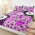 thumbnail image 5 of Erosebridal Eight Ball Queen Sheets Rose Leopard Queen Sheet Sets 4-Piece (1 Flat Sheet, 1 Fitted Sheet and 2 Pillowcases), 5 of 6