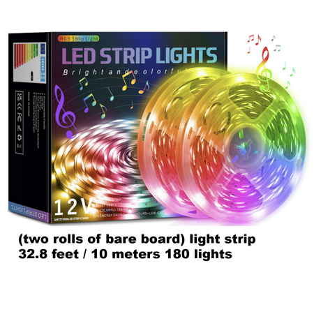 

GoldenCC 2 Roll Of Smart LED Strip Lights Compatible With Alexa & Google Assistant LED Strip Lights With IR Remote APP Control Music Sync Color Changing LED Strip Lights For Room Home D