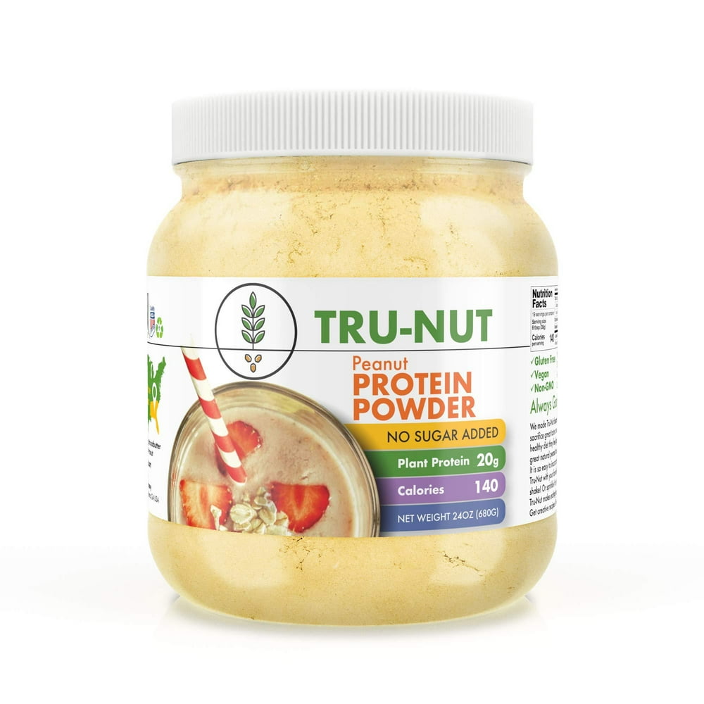 TruNut Peanut Protein Powder (19 Servings, 24 oz Jar) 20g Plant