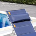 thumbnail image 3 of Domi Patio Chaise Lounge Set of 3, Adjustable Full Aluminum Pool Lounge Chairs with Wheels and Side Table, Padded Sunbathing Lounger for Deck Lawn Patio Backyard,Textilene - Navy Blue, 3 of 7
