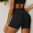 thumbnail image 2 of Women's High Waist Scrunch Butt Yoga Shorts- Large, Black, 2 of 6