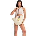 thumbnail image 2 of Kukuzhu Straw Tote Bag for Women Beach Summer Vacation Boho Rattan Handbags Large Woven Shoulder Purse, 2 of 8